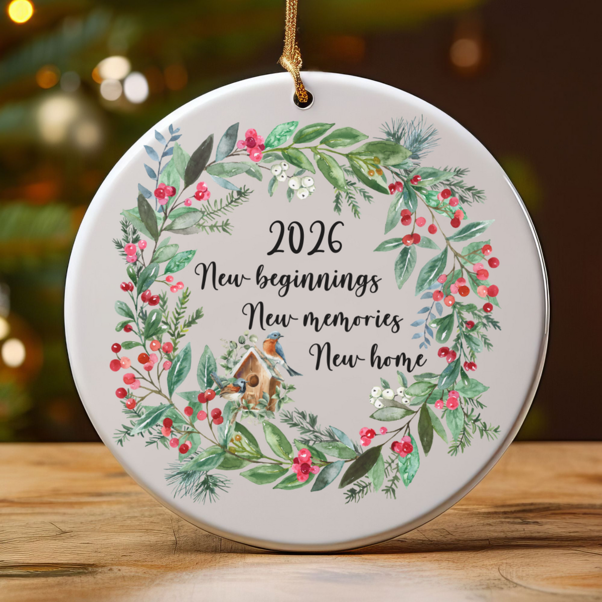 Personalized New Home Ornament, Christmas Holiday Ornament, New Beginnings, New Memories, First Home Ornament, First Christmas In New Home