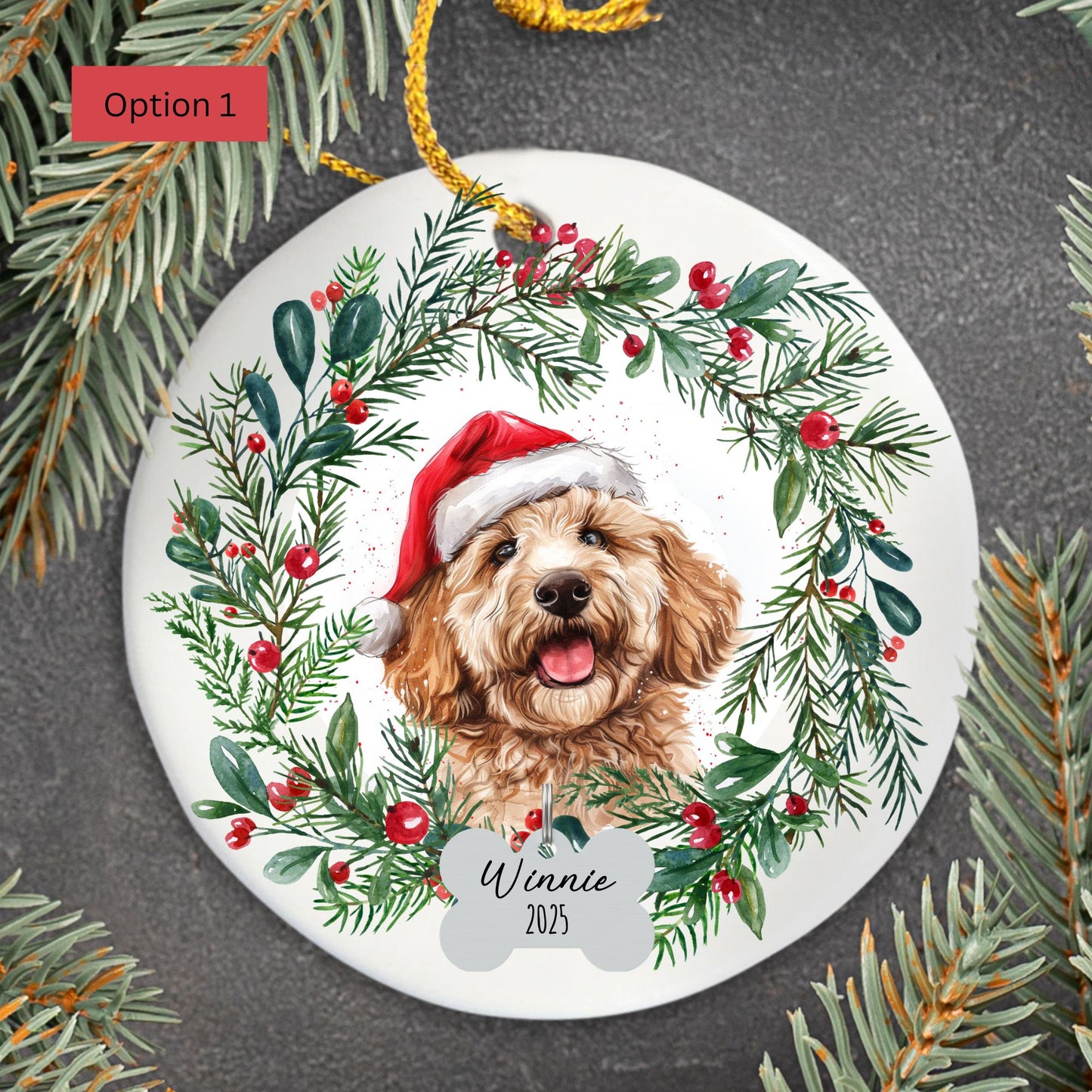 Personalized Goldendoodle Christmas Ornament