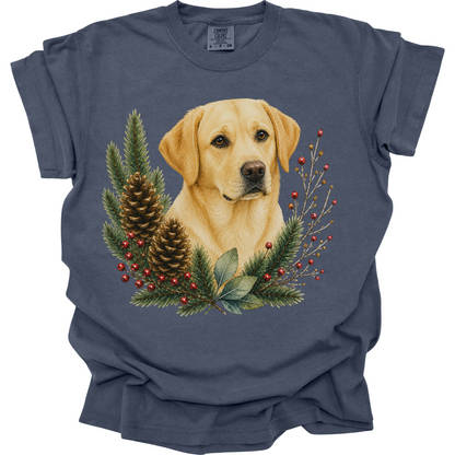 Yellow Lab Christmas Shirt, Labrador Retriever Dog Mom Tee, Holiday Lab Lover Gift