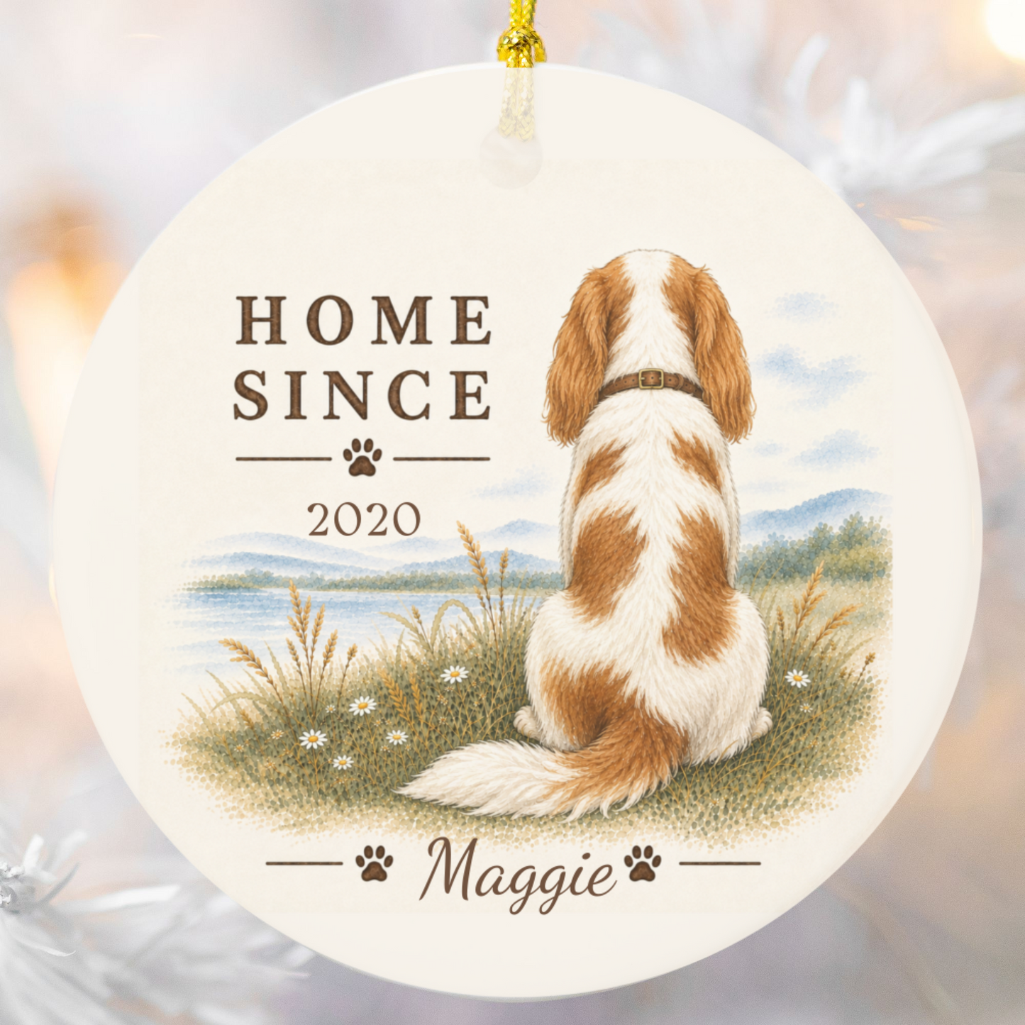 Personalized Blenheim Cavalier Ornament, Double Sided Gotcha Day Gift, Custom Dog Keepsake