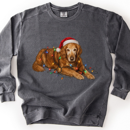 Personalized Dog Photo Christmas Sweatshirt Custom Pet Holiday Crewneck Gift