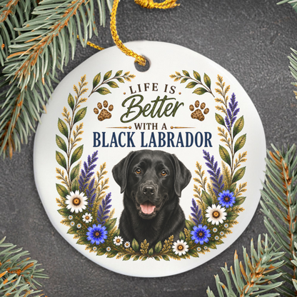 Black Lab Ornament, Labrador Retriever Gift, Black Lab Mom Gift, Dog Lover Keepsake