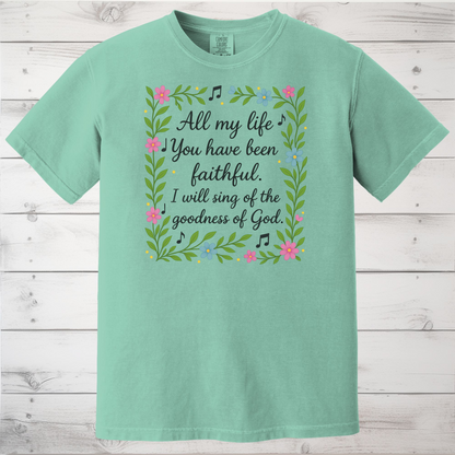 Floral Shirt for Women of Faith, Worship T-Shirt, Goodness of God Shirt