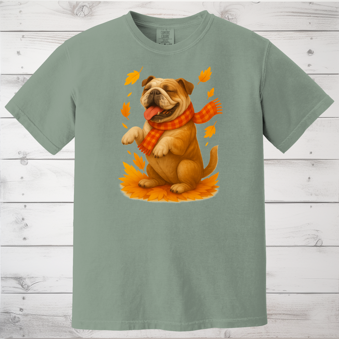 Bulldog Autumn Shirt, Dog Lover Fall Sweater, Cozy Pet Apparel, Cute Dog Seasonal Gift, Bulldog Autumn Wear, Fall Dog Fashion