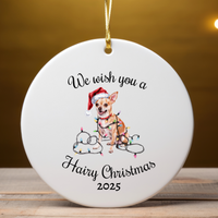 Load image into Gallery viewer, Christmas Tan Chihuahua Ornament, Christmas Lights Dog Keepsake
