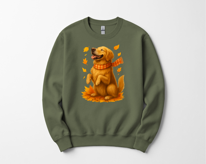 Golden Retriever Fall Shirt, Autumn Dog Sweatshirt, Pet Lover Gift, Cozy Canine Apparel, Seasonal Dog Mom Clothing