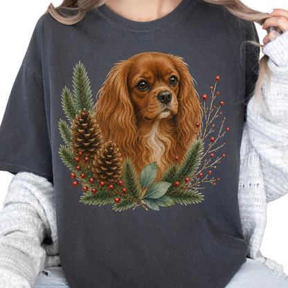 Ruby Cavalier Christmas Shirt, Winter Dog Mom Gift, Cavalier King Charles Spaniel Tee