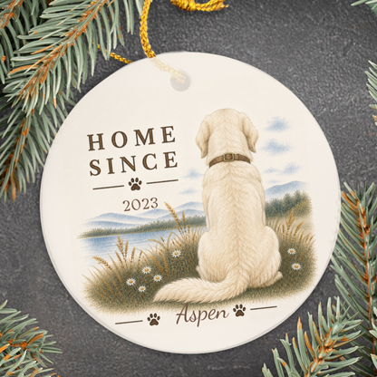 Personalized English Cream Golden Retriever Ornament, Double Sided Gotcha Day Gift, Custom Dog Keepsake