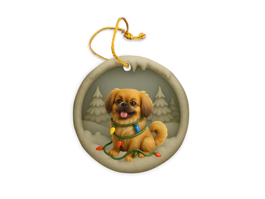 Personalized Pekingese Christmas 3D Clay-Style Dog Keepsake