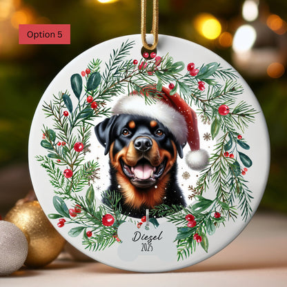 Personalized Rottweiler Christmas Ornament