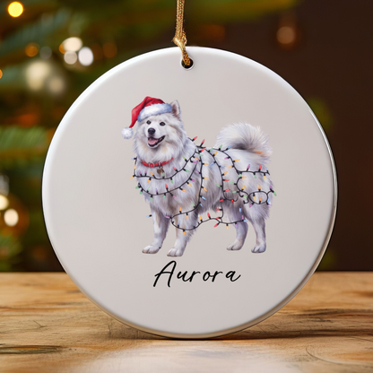 Personalized Samoyed Ornament, Custom Dog Lover Gift