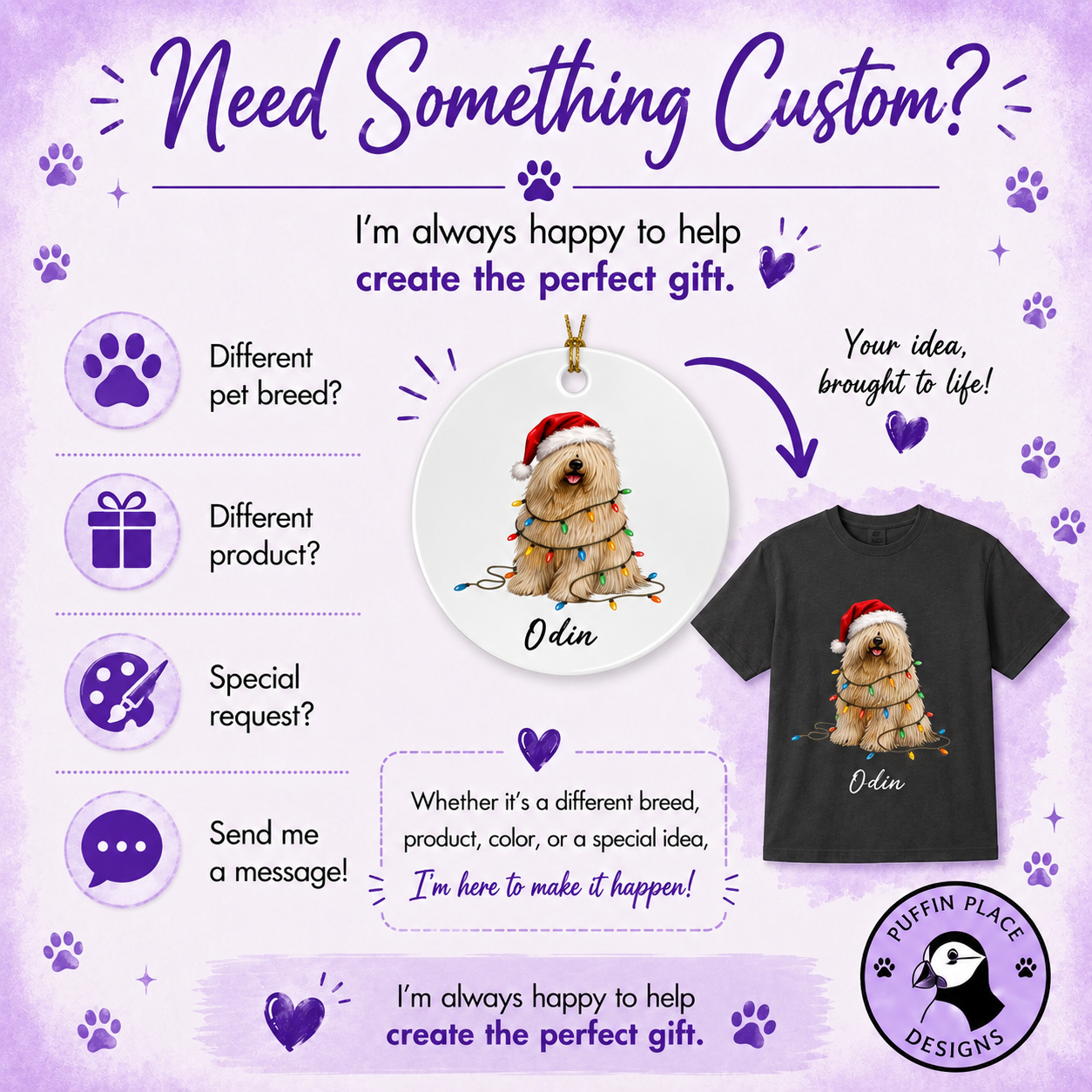 Personalized Dog Ornament, Double Sided Gotcha Day Gift, Custom Pet Adoption Keepsake