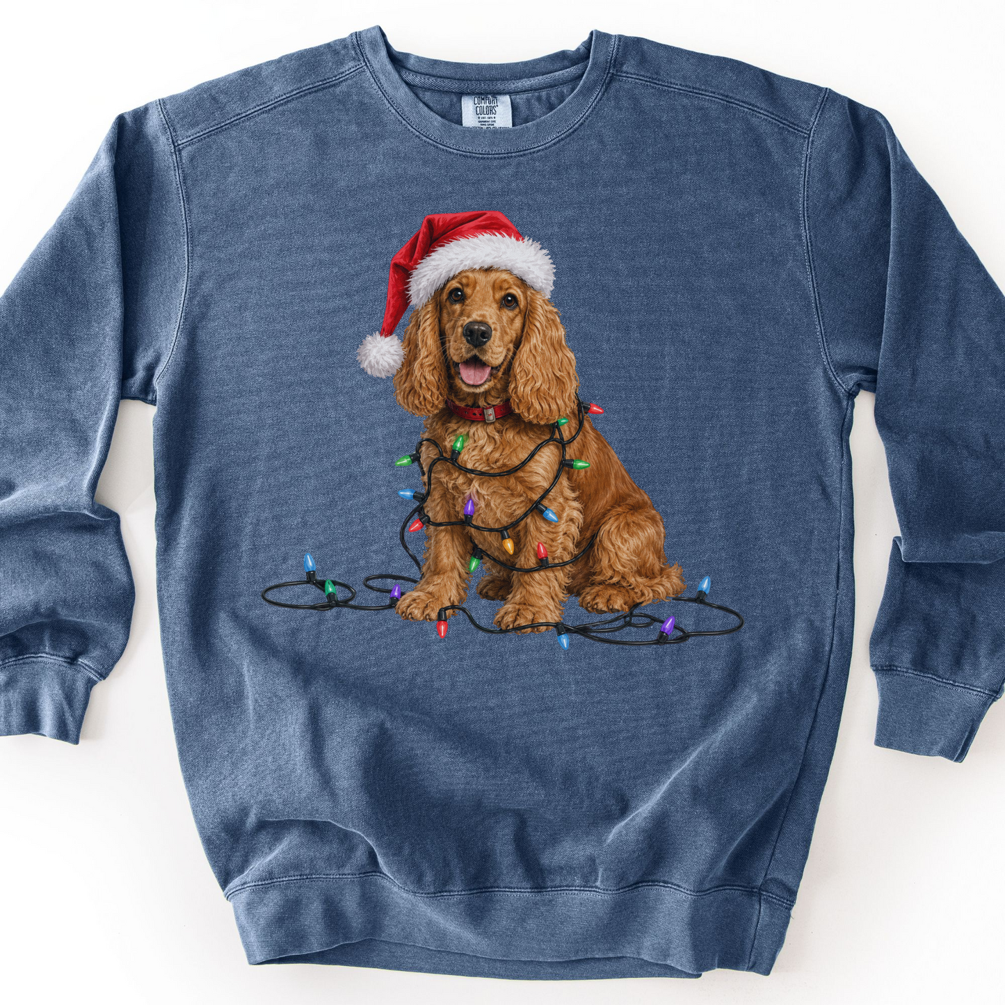 Cocker Spaniel Christmas Lights Sweatshirt