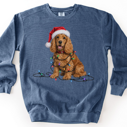 Cocker Spaniel Christmas Lights Sweatshirt