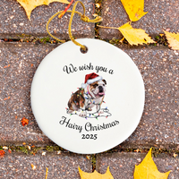 Load image into Gallery viewer, Christmas Bulldog Ornament, Christmas Lights Dog Keepsake
