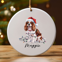 Load image into Gallery viewer, Cavalier King Charles Spaniel Christmas Ornament, Personalized Dog Keepsake
