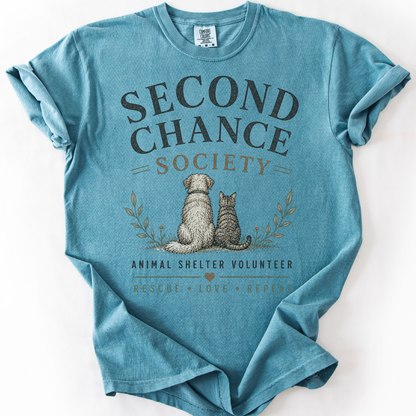 Animal Shelter Volunteer Shirt, Rescue Volunteer Gift, Second Chance Society Comfort Colors Tee