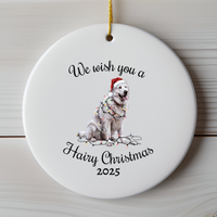 Load image into Gallery viewer, Christmas Great Pyrenees Ornament, Christmas Lights Dog Keepsake
