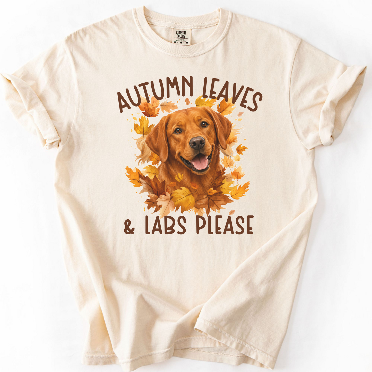 Fox Red Lab Mom Fall Shirt, Autumn Leaves & Labs Please