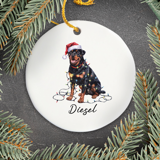 Rottweiler Ornament, Custom Dog Lover Gift