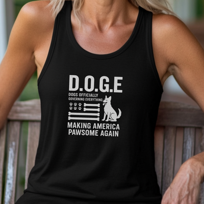 D.O.G.E Funny Dog Lover Shirt, Making America Pawsome Again Tee for Patriotic Pet Owners & Dog Enthusiasts
