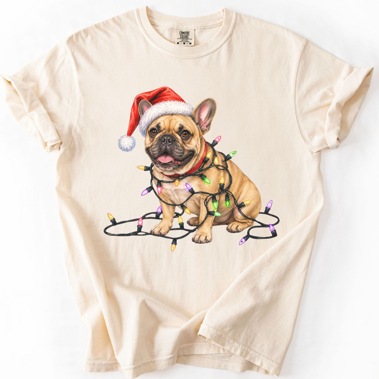 Fawn French Bulldog Christmas Lights Shirt