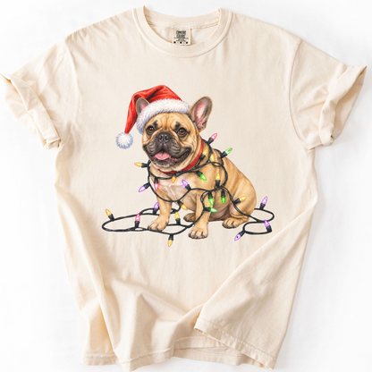 Fawn French Bulldog Christmas Lights Shirt