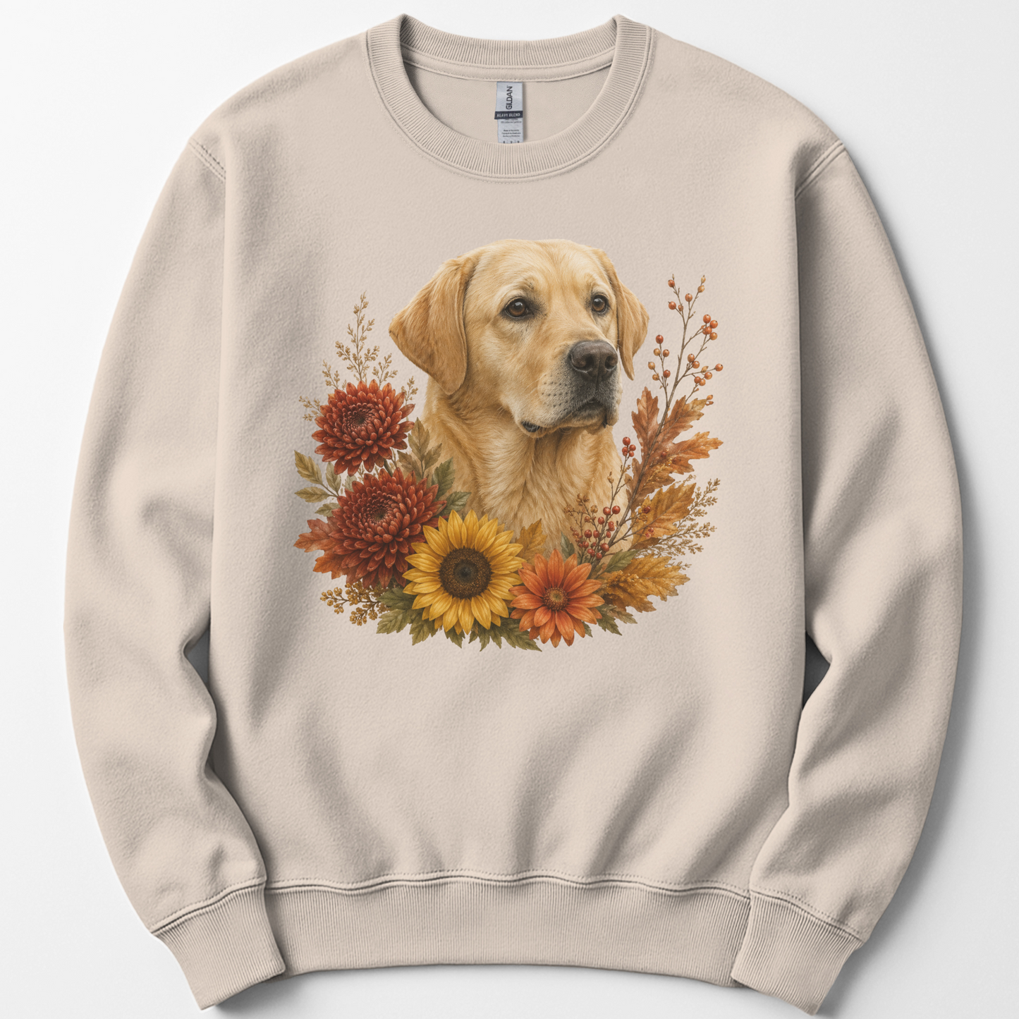 Yellow Labrador Autumn Floral Sweatshirt
