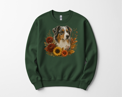 Australian Shepherd Autumn Floral Sweatshirt