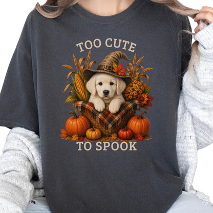 English Cream Golden Retriever Halloween Shirt, Too Cute To Spook Fall Dog Lover Tee
