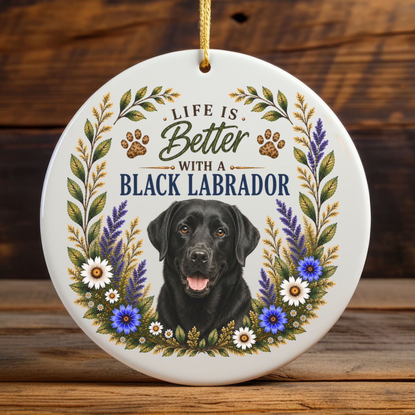 Black Lab Ornament, Labrador Retriever Gift, Black Lab Mom Gift, Dog Lover Keepsake