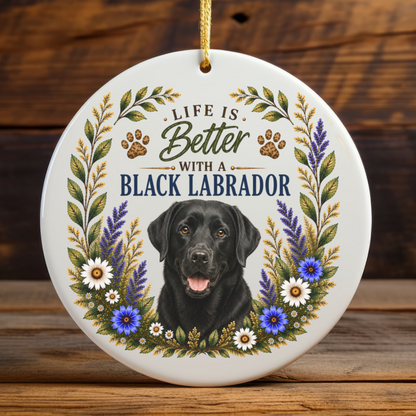 Black Lab Ornament, Labrador Retriever Gift, Black Lab Mom Gift, Dog Lover Keepsake