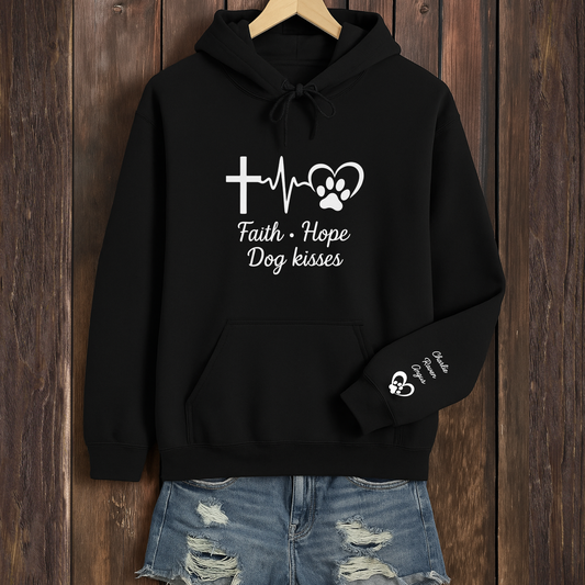 Customized Faith Hope Dog Kisses Unisex Heavy Blend™ Hooded Sweatshirt