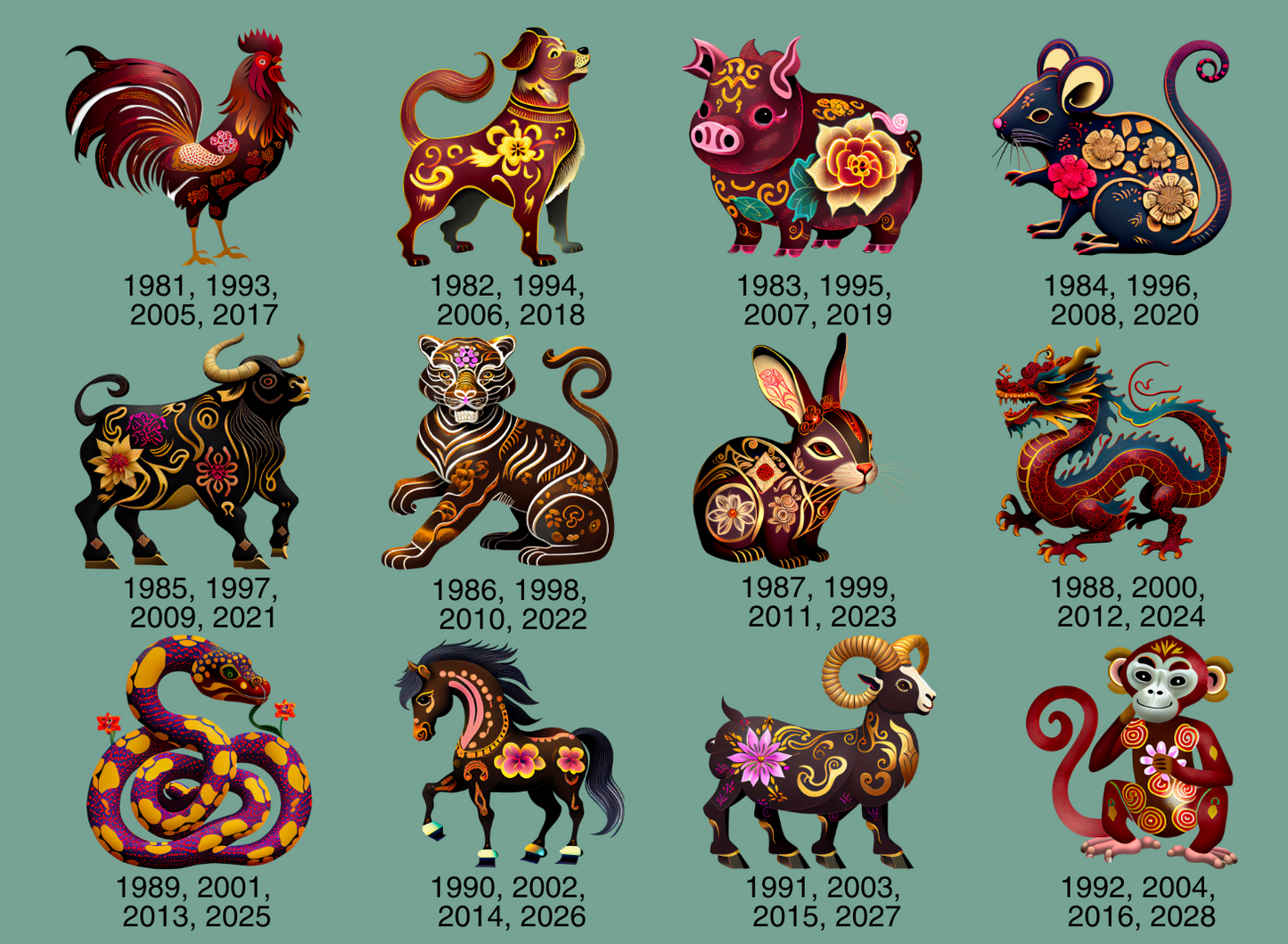 Personalized Grandmas Zodiac Zoo Plate