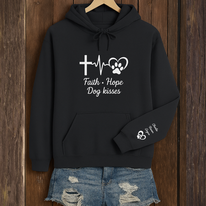 Customized Faith Hope Dog Kisses Unisex Heavy Blend™ Hooded Sweatshirt