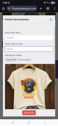 Load image into Gallery viewer, Personalized Watercolor  Dog Mom-Shirt – Custom Pet Name Tee with Dog Portrait – Gift for Dog Lovers &amp; Pet Moms
