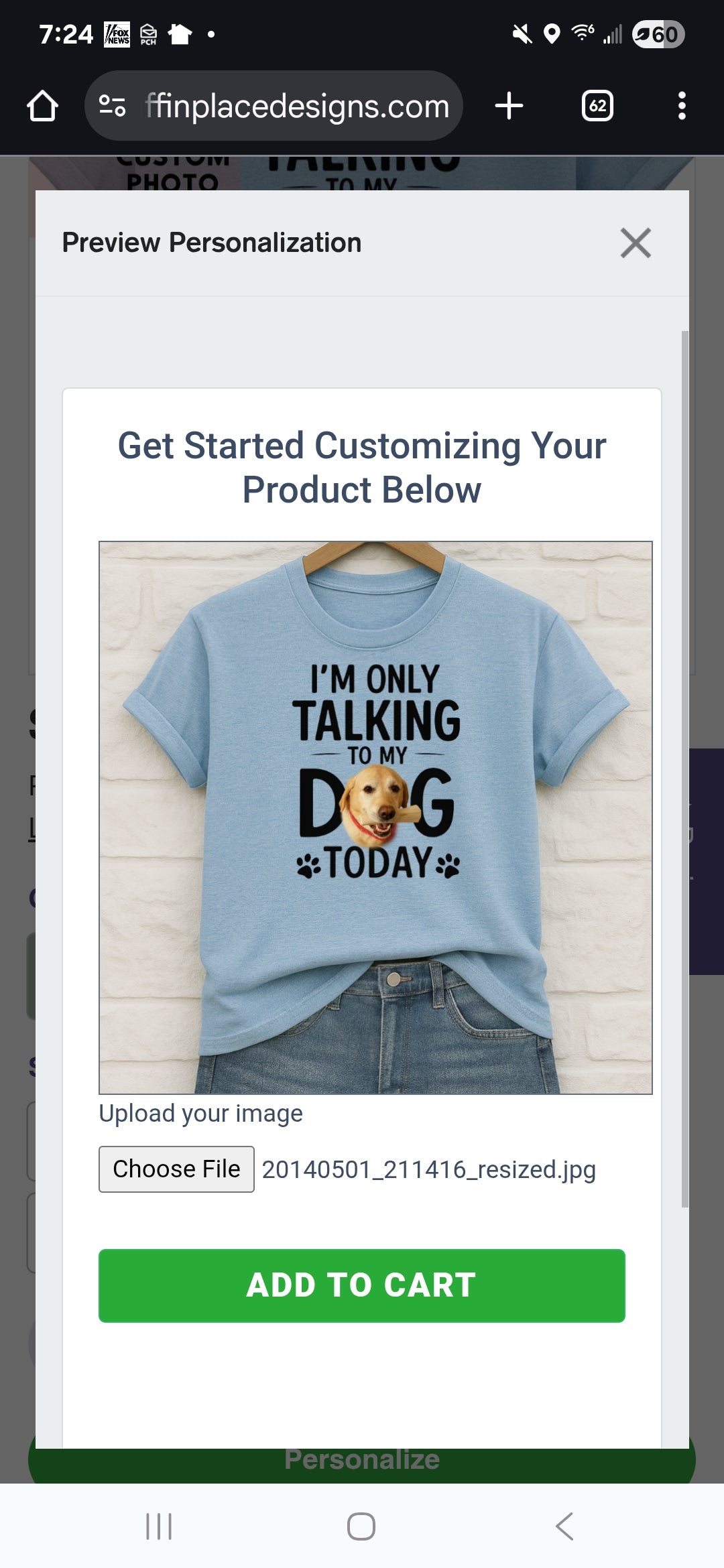 Personalized “Just Talking 2 My Dog” Shirt — Custom Pet Photo Tee