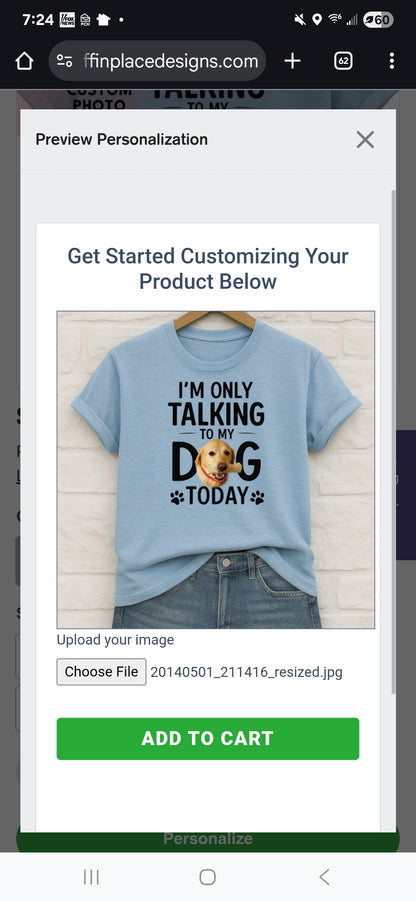 Personalized “Just Talking 2 My Dog” Shirt — Custom Pet Photo Tee