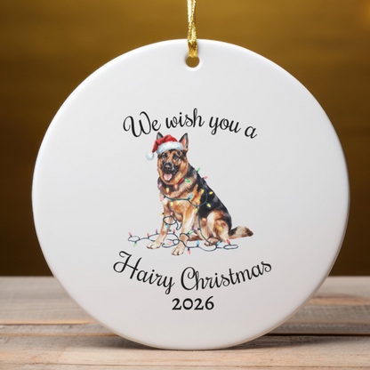 Christmas German Shepherd Ornament, Christmas Lights Dog Keepsake