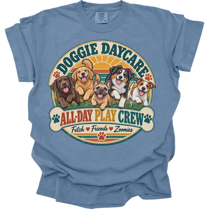 Dog Daycare Worker Shirt, Doggie Daycare Employee Gift, All Day Play Crew Tee