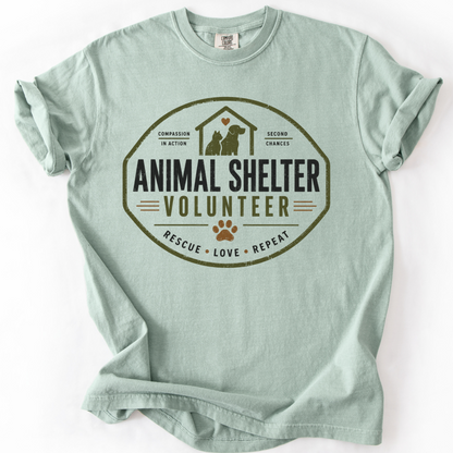 Animal Shelter Volunteer Shirt, Animal Rescue Volunteer Gift, Comfort Colors Rescue Lover Tee