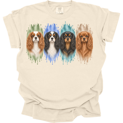 Cavalier King Charles Spaniel Shirt, Blenheim Ruby Tricolor Black Tan Dog Mom Gift