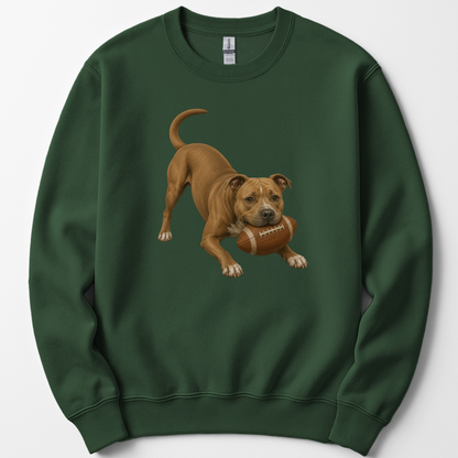 Pitbull Football Sweatshirt Dog Lover Game Day Crewneck Pittie Mom Gift Shirt