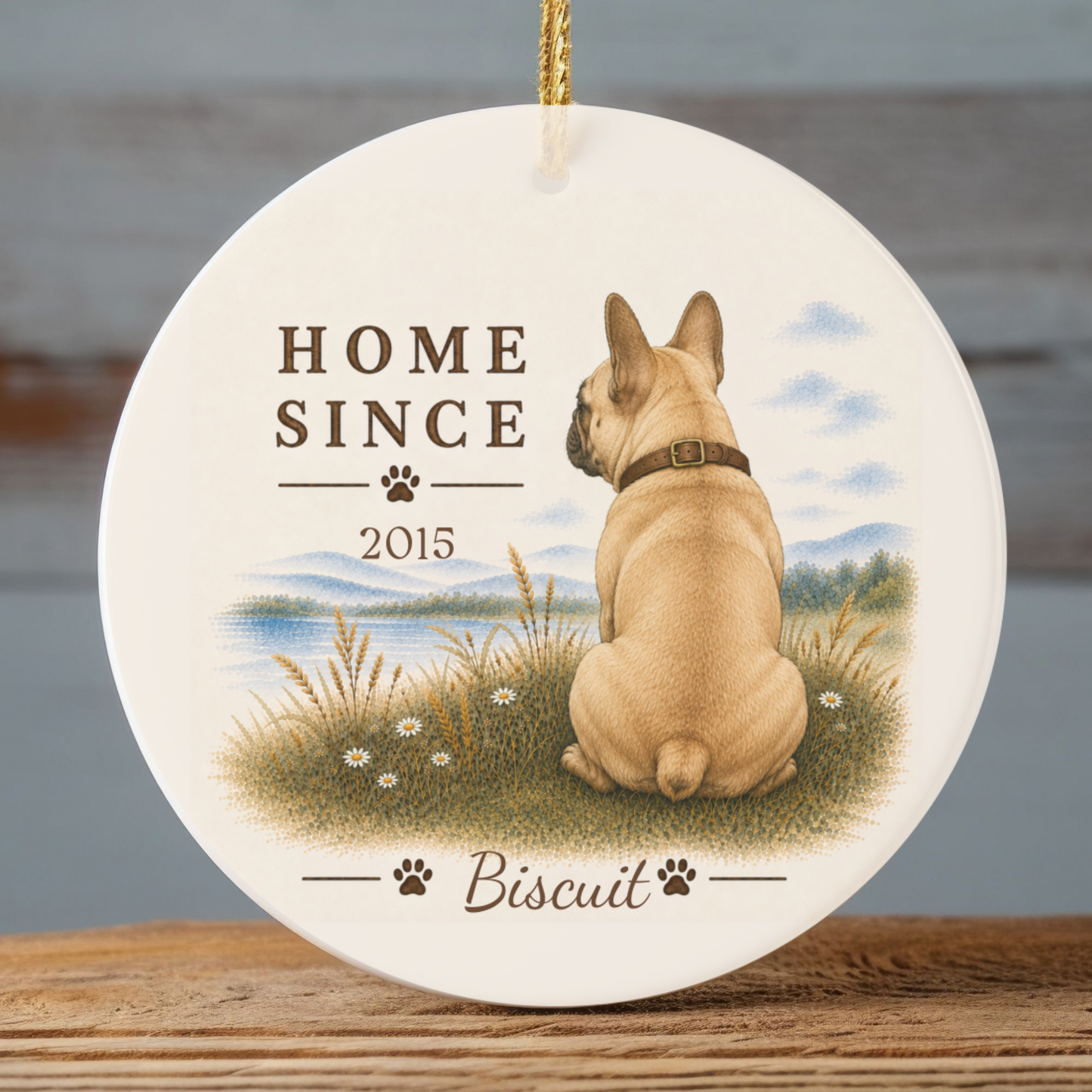 Personalized French Bulldog Ornament, Double Sided Frenchie Gotcha Day Gift, Custom Dog Keepsake