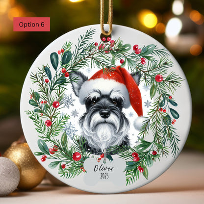 Personalized Schnauzer Christmas Ornament