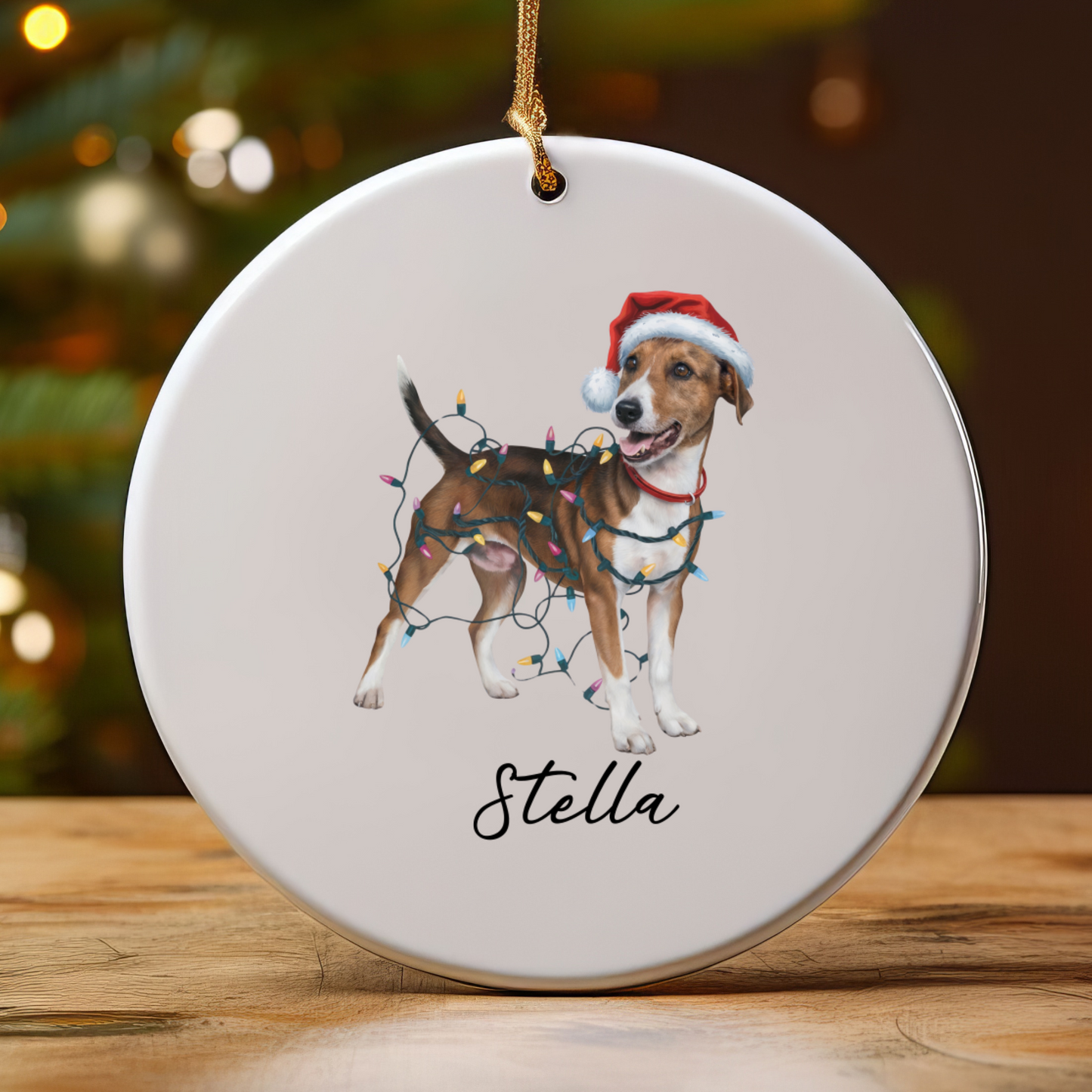 Smooth Fox Terrier Ornament, Personalized Christmas Decor