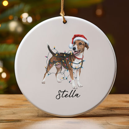Smooth Fox Terrier Ornament, Personalized Christmas Decor