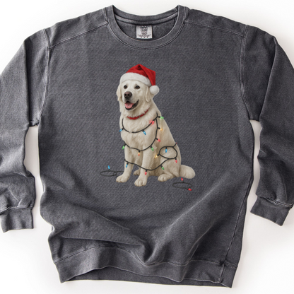 English Cream Golden Retriever Christmas Lights Sweatshirt