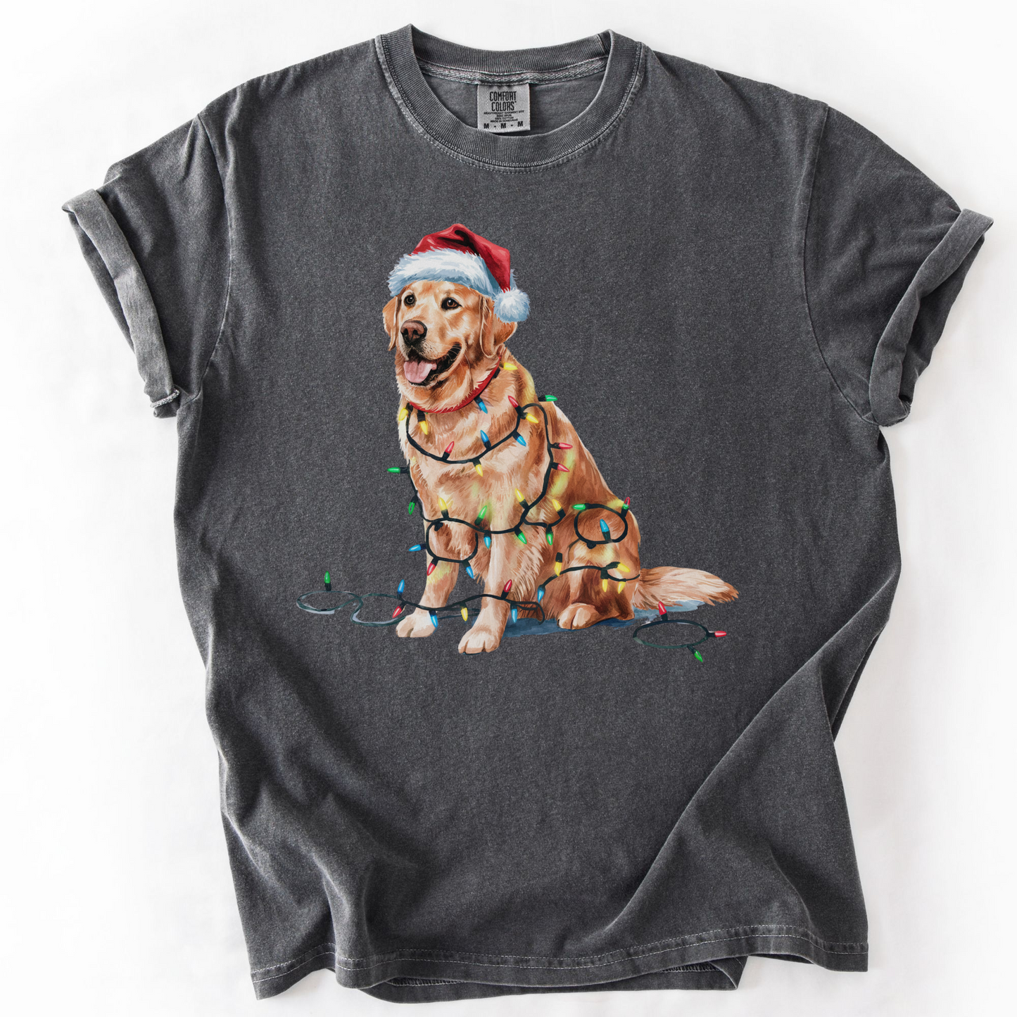 Christmas Golden Retriever Shirt, Christmas Lights Dog Shirt, Christmas Dog, Golden Retriever Mom, Gift for Dog Lover, Golden Retriever