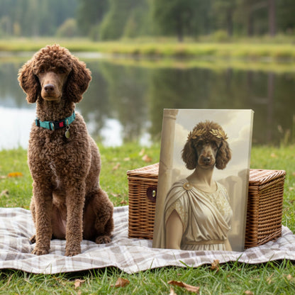 Personalized Dog Portrait, Custom Greek God Pet Canvas Art